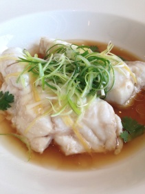 Steamed Bar Cod with ginger and shallots