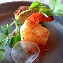 Pork belly, kimchi, prawn and pear slaw from La Bonne Table, Adelaide