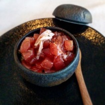Tekkadon – Yellowfin tuna, hishiyo raw soy, sesame, myoga