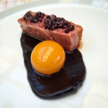 Dry aged duck dressed with blackberries and elderflower vinegar from Lume, South Melbourne