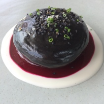 Beetroot with black sesame, chives and horseradish, goat cheese