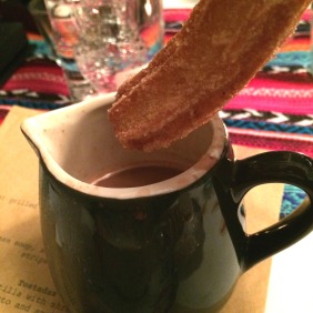 Churros and hot chocolate